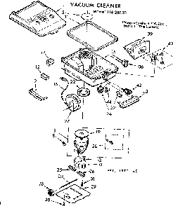 Base Assembly Diagram and Parts List for 11628880  Kenmore Canister Vacuum