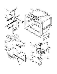 Freezer Liner Parts Diagram and Parts List for 5GBR22PRAA00  Maytag Refrigerator