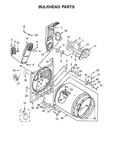 Bulkhead Parts Diagram and Parts List for MEDB766FW0  Maytag Dryer