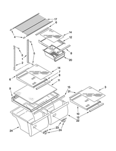 Shelf Pa Diagram and Parts List for A2RXNMFWS01  Amana Refrigerator
