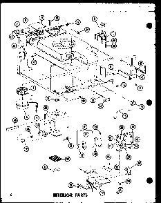 Interior Parts Diagram and Parts List for ML-3 P72909-3M Amana Microwave