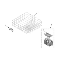 Lower Rack Parts Diagram and Parts List for MDB7749AWQ1  Maytag Dishwasher