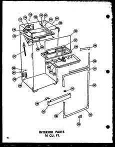 Interior Parts 16 Cu. Ft. Diagram and Parts List for T16J-P60178-1W  Amana Refrigerator