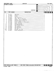 Automatic Washer/tub Parts Page 2 Diagram and Parts List for 6432A  Norge Washer