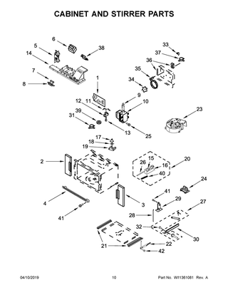 Cabinet And Stirrer Parts Diagram and Parts List for JMW2430IM01  Maytag Microwave Oven Combo