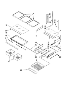 Shelf Parts Diagram and Parts List for JFI2089WTS2  Jenn-Air Refrigerator