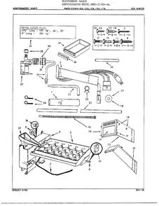 Ice Maker Assembly Diagram and Parts List for 21484-OA  Admiral Refrigerator