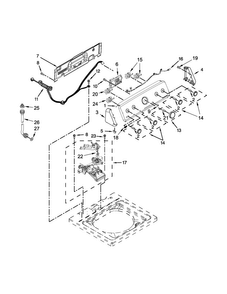 Console And Water Inlet Parts Diagram and Parts List for 7MMVWC355DW1  Maytag Washer