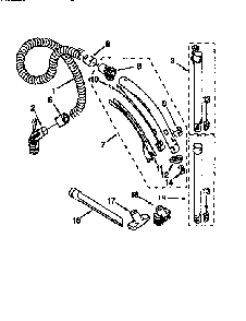 Hose And Attachment Diagram and Parts List for 1162541090  Kenmore Canister Vacuum