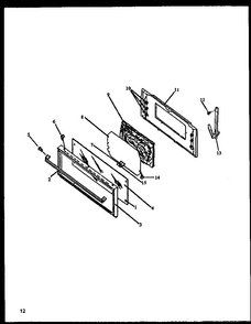 Door Diagram and Parts List for EBE22AA-P1142413NL  Caloric Range