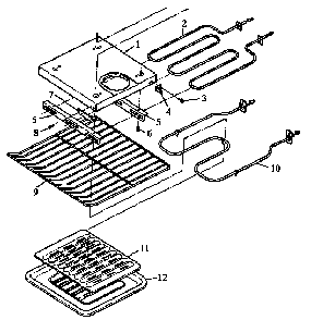 Lower Oven Components Diagram and Parts List for MM659E-P1177103MZ  Amana Microwave