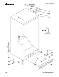 Cabinet Parts Diagram and Parts List for AQU1627BRW03  Amana Freezer
