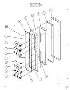 Freezer Door Diagram and Parts List for SX22M  Amana Refrigerator