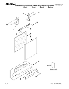 Door And Panel Parts Diagram and Parts List for MDB7709AWQ0  Maytag Dishwasher