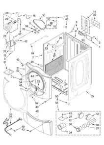 Cabinet Parts Diagram and Parts List for MEDE300VW0  Maytag Dryer