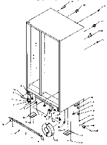 Cabinet Hardware Parts Diagram and Parts List for SXD25N-P1162419W  Amana Refrigerator