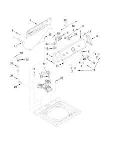 Controls And Water Inlet Parts Diagram and Parts List for 4KMVWC230EW0  Maytag Washer