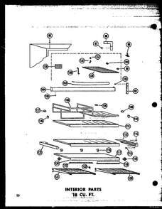 Interior Parts 18 Cu. Ft. Diagram and Parts List for T16J-P60236-9W  Amana Refrigerator