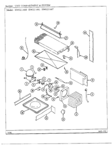 Unit Compartment/system Diagram and Parts List for HMG211660  Admiral Refrigerator