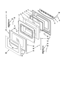 Door Parts Diagram and Parts List for MGR7775WB1  Maytag Range