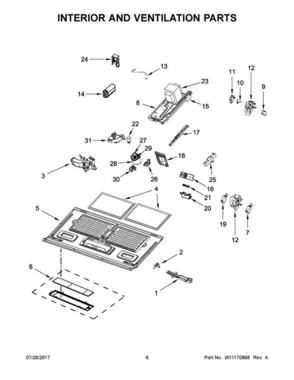04 - Interior And Ventilation Parts Diagram and Parts List for MMV6190DS4  Maytag Microwave Oven Combo