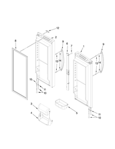 Refrigerator Door Parts Diagram and Parts List for MFF2258VEM4  Maytag Refrigerator