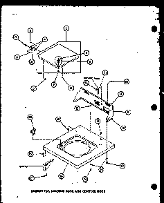 Cabinet Top Diagram and Parts List for TAA400 P77040-2W Amana Washer