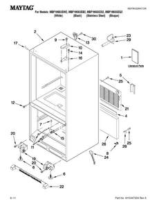 Cabinet Parts Diagram and Parts List for MBF1958XES2  Maytag Refrigerator