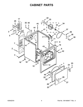 Part Location Diagram of W11165016 Whirlpool PANEL-REAR