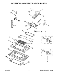 Interior And Ventilation Parts Diagram and Parts List for JMV8208CS07  Maytag Microwave