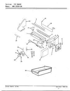 Ice Maker Diagram and Parts List for 19504-0A  Admiral Refrigerator