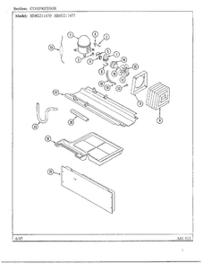 Compressor Diagram and Parts List for HMG211470  Admiral Refrigerator