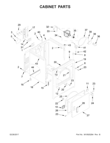 Cabinet Parts Diagram and Parts List for 4KMEDC315FW0  Maytag Dryer