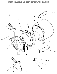 Front Bulkhead Diagram and Parts List for NE4813L43738  Speed Queen Dryer