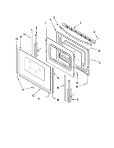 Door Parts Diagram and Parts List for AER5823XCB0  Amana Range