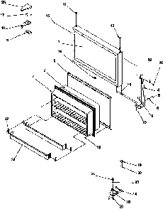Freezer Door Diagram and Parts List for TY18S4L-P1195307WL  Amana Refrigerator