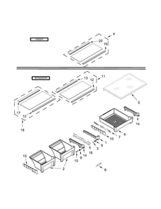 Shelf Parts Diagram and Parts List for MRT118FZEE00  Maytag Refrigerator