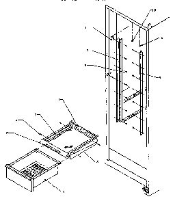 Refrigerator Shelving And Drawers Diagram and Parts List for SS21SL-P1193801WL  Amana Refrigerator