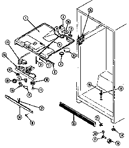 Fresh Food Compartment Diagram and Parts List for NT173MW DC24C Norge Refrigerator