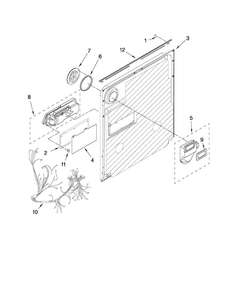 Inner Door Parts Diagram and Parts List for MDB6769PAB1  Maytag Dishwasher