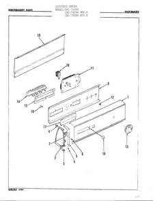 Electric Dryer/backguard Diagram and Parts List for 7638A  Norge Dryer