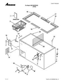 Cabinet Parts Diagram and Parts List for MQC1552TEW00  Amana Freezer