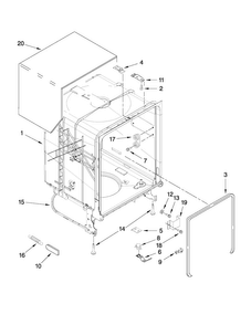 Tub And Frame Parts Diagram and Parts List for MDBH969AWB5  Maytag Dishwasher