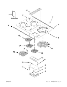Cooktop Parts Diagram and Parts List for JED4536WR02  Jenn-Air Cooktop