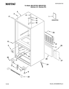 Part Location Diagram of W10206543 Whirlpool ENERGY GUIDE