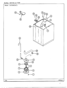 Motor And Pump Diagram and Parts List for 6002A REV A Norge Washer