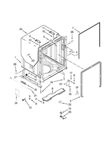 Tub And Frame Parts Diagram and Parts List for JDB8500AWX3  Jenn-Air Dishwasher