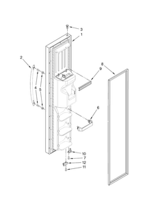 Freezer Door Parts Diagram and Parts List for MSD2254VEW01  Maytag Refrigerator