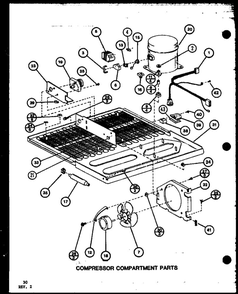 Compressor Compartment Parts 2 Diagram and Parts List for IC3K-P7621309W-TM  Amana Refrigerator