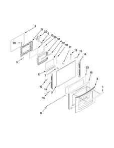 Door Parts Diagram and Parts List for JDS9860BDB21  Jenn-Air Range